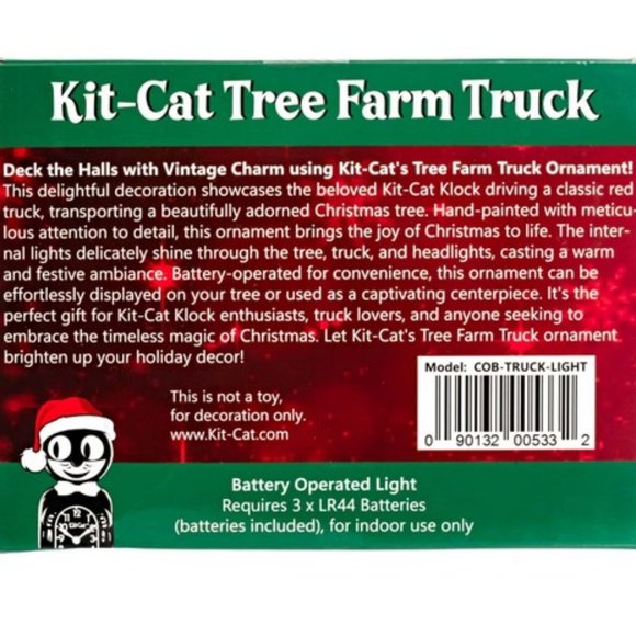 NEW LOW PRICE Kit-Cat Klock clock driving red truck LIGHT UP Christmas Ornament - Picture 9 of 9